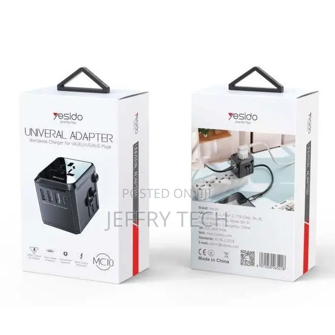Yesido Universal Adapter With 3 Usb and Type-C Ports, Mc10