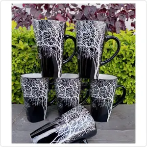 Set of 6pcs Black Tree Mugs