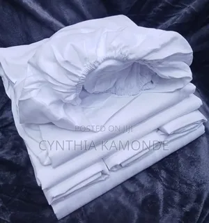 Plain Cotton Fitted Bedsheets With Stripes