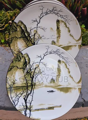 Plate Set Marble Ceramic