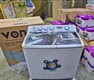 Von 13kgs Semi Automatic Twin Washing Machine (White) V2