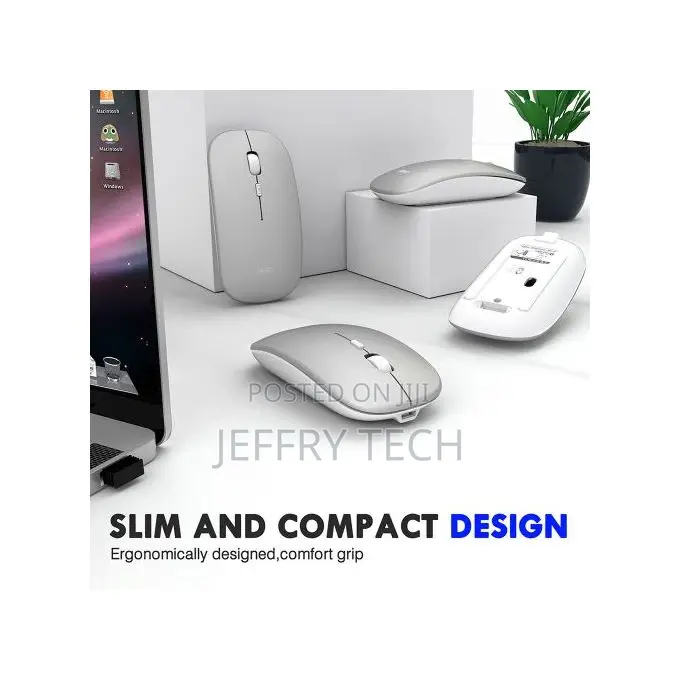 1pcs Ergonomic Rechargeable Wireless Computer Bluetooth Mou