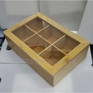 6 Slots Bamboo Wooden Teabag Organiser