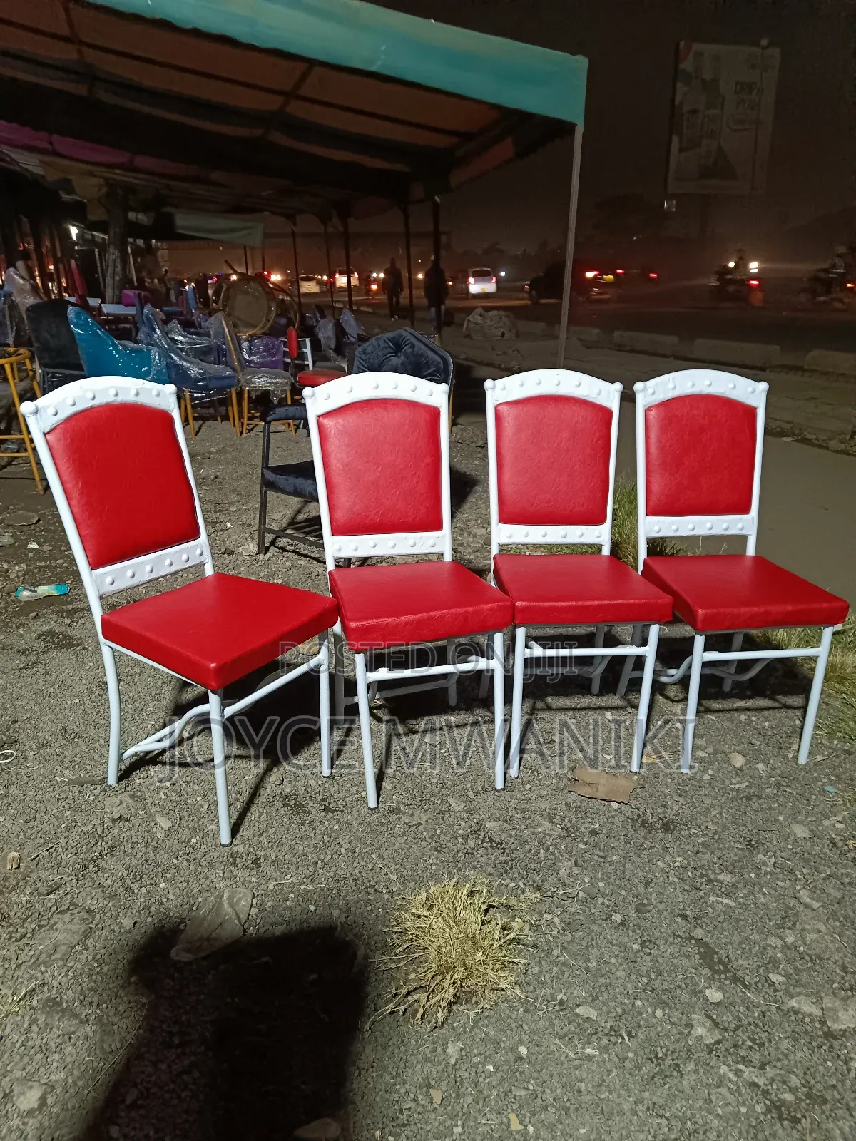 Hotel Chairs, Powder Coated White Frame 