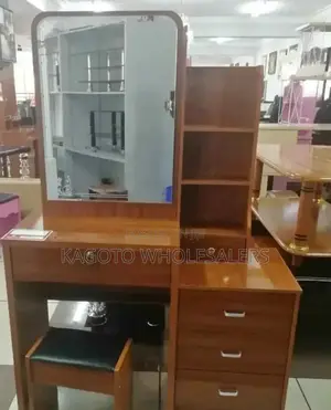 Brown Dressing Table With Sliding Mirror (Large) Ds
