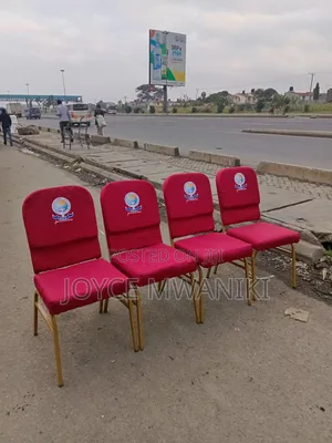 Church Red Chairs, Branded With Gold Frame 