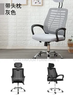 Adjustable Headrest Office Chair With Armrests Vf3w