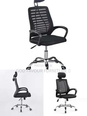 Black Swivel Adjustable Headrest Office Chair Black Yf7