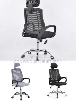 Adjustable Headrest Office Chair With Armrests Black Gi9j