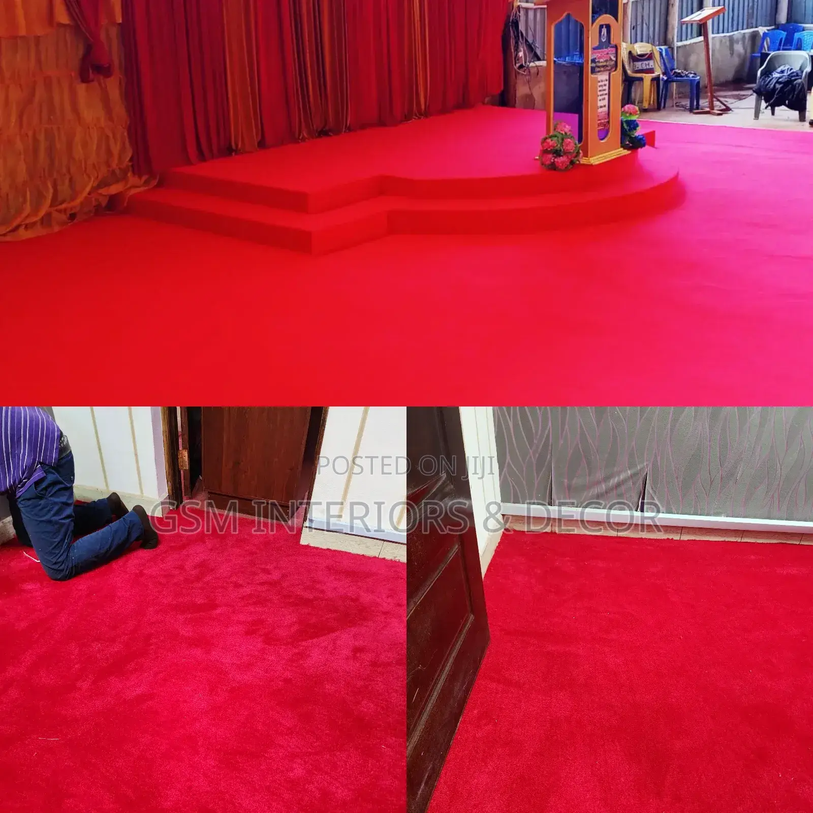 Red Carpets in Pulpit Area Installations