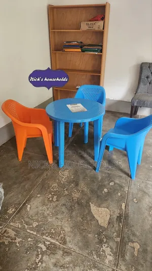 Complast Plastic Table With Skyplast Plastic Chairs Set