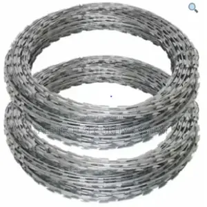 Double Galvanized Silver Razor Wire