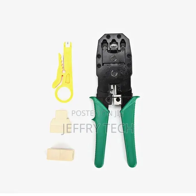 Network Cable Tester Yellow Strip Tool + 50 Rj45 Plug