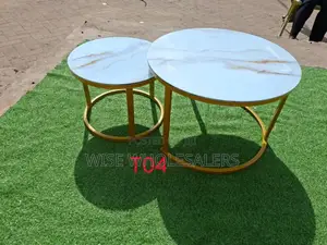 Top Glass With Marble Effect Nesting Table
