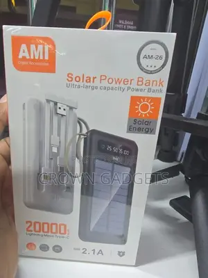Ami Am-26 Solar Charger – High Capacity Power Bank