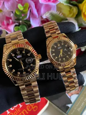 Original Round Rolex Couple Watch Stainless Steel