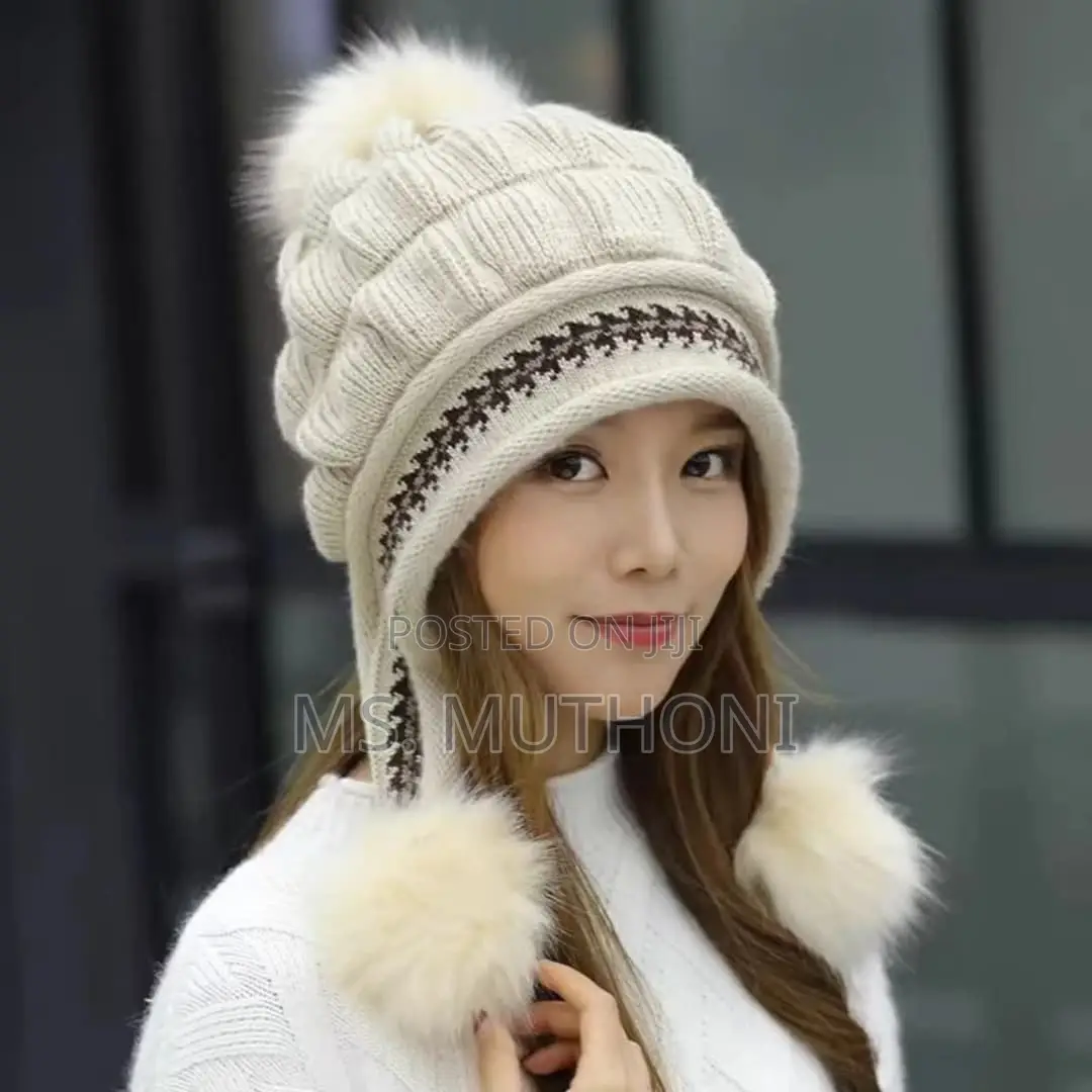 Women's Fleece-Lined and Thickened Knitpullover Hat