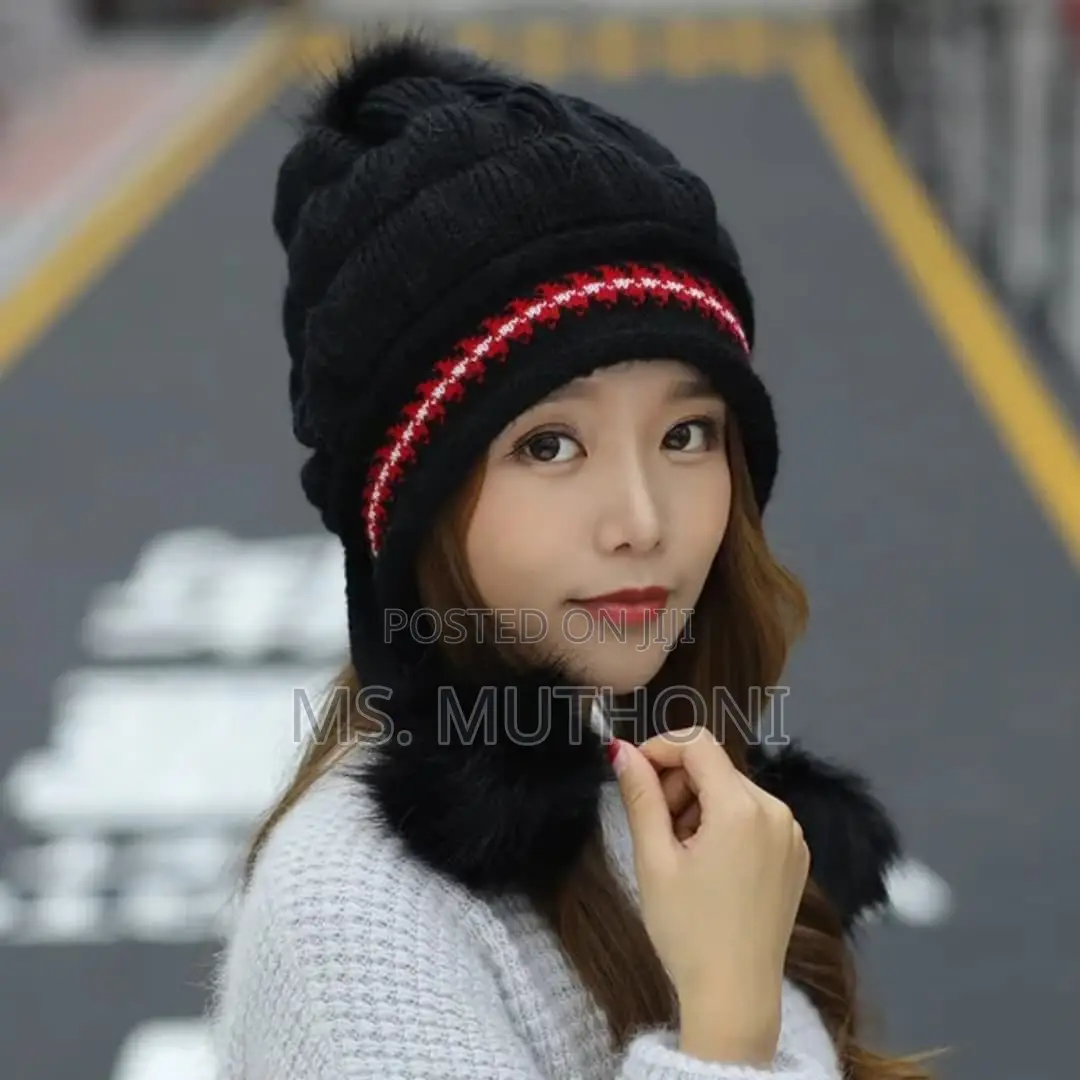 Women's Fleece-Lined and Thickened Knitpullover Hat