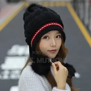Women's Fleece-Lined and Thickened Knitpullover Hat