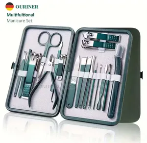 Professional Manicure Set With Exquisite Leather Cover