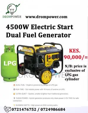 4500w Electric Start Dual Fuel Generator