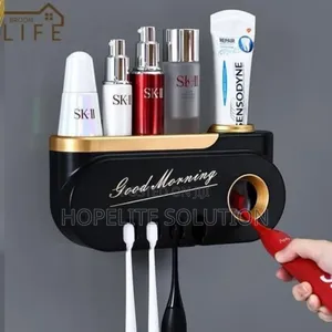 Classy Unique Good Morning Toothpaste and Toothbrush Holder