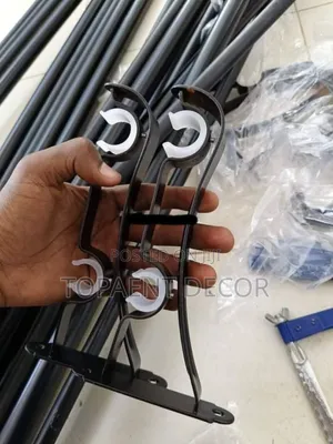 Powder Coated Black Curtain Rod Double Brackets
