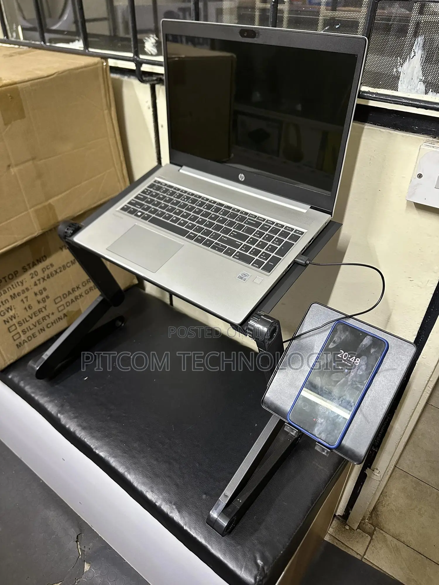 Adjustable Laptop Desk With Fan. Laptop Stand