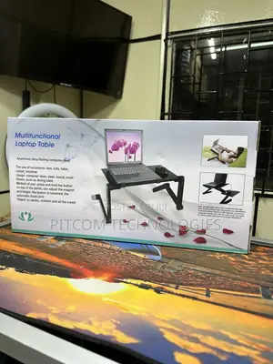Adjustable Laptop Desk With Fan. Laptop Stand