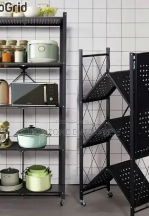 Modern Aesthetic 5 Tier Foldable Kitchen Storage Rack