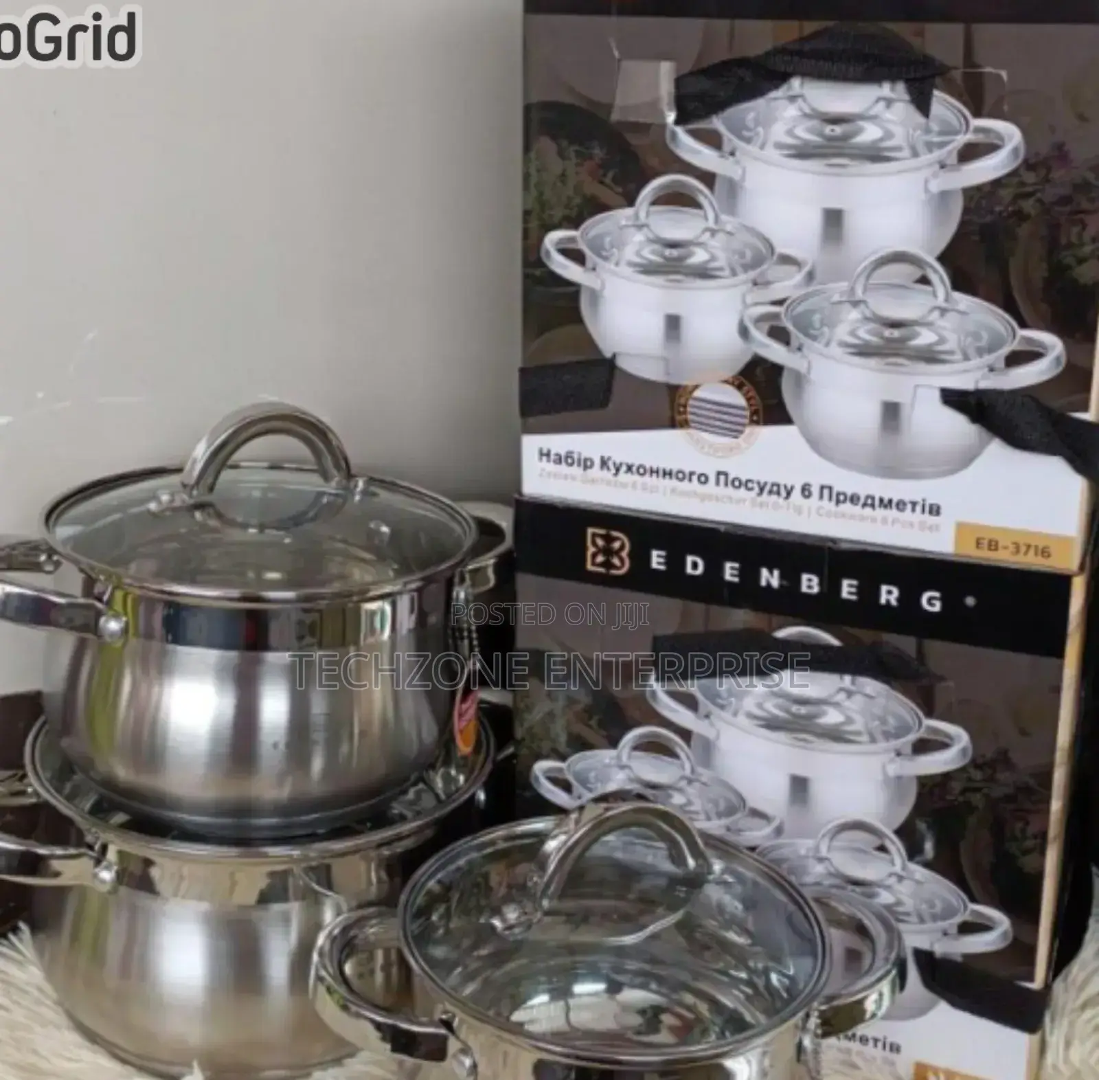 Heavy Duty 6 Pieces Edenberg Eb-3716 Stainless Cookware Set,