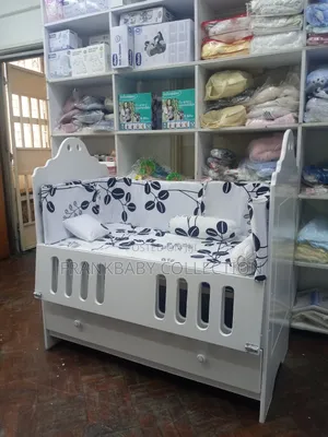 Convertible Baby Cot With Drawer. MDF Wood