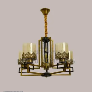 Classic Brass 5 Arm Ceiling Hanging Chandelier