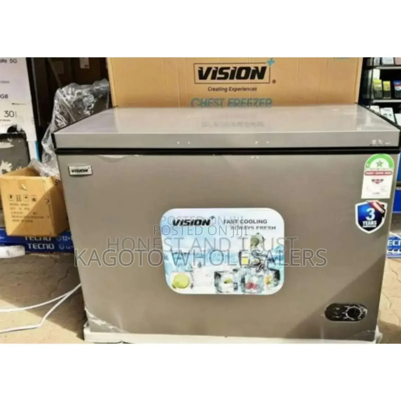 Grey. Vision. Vision 300litreschest Freezer.