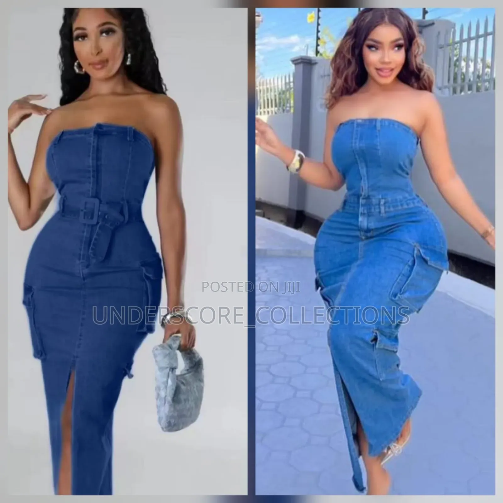 High Quality Denim Pockes Dress