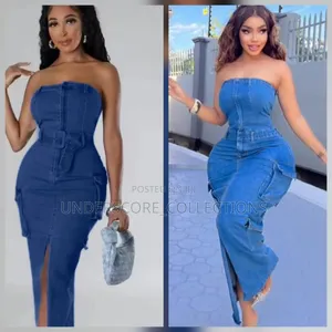 High Quality Denim Pockes Dress