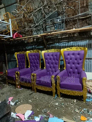 King Chair, Queen Chair, or Pedicure Seat, Gold N Purple