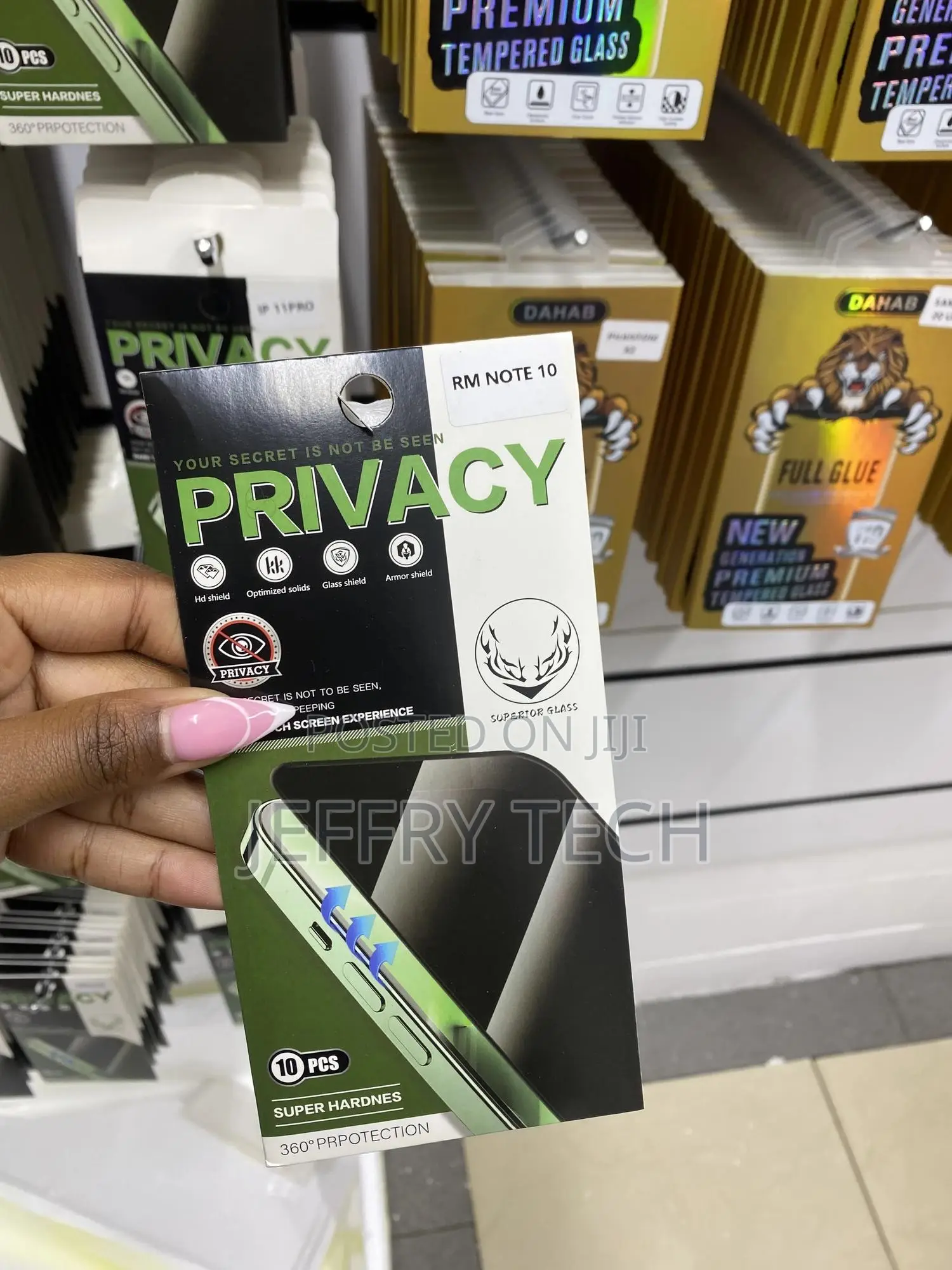 Trete Privacy Screen Protector Glass for Redmi Note 10