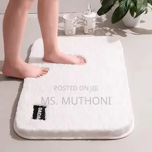 Plain Color Bathroom Mat Rubber Bottom Super Absorbent