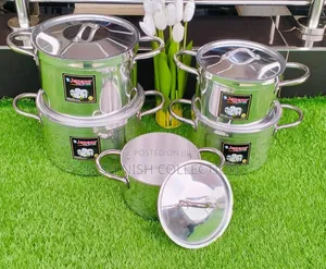 5 Pieces Sufuria With Lids Heavy Duty