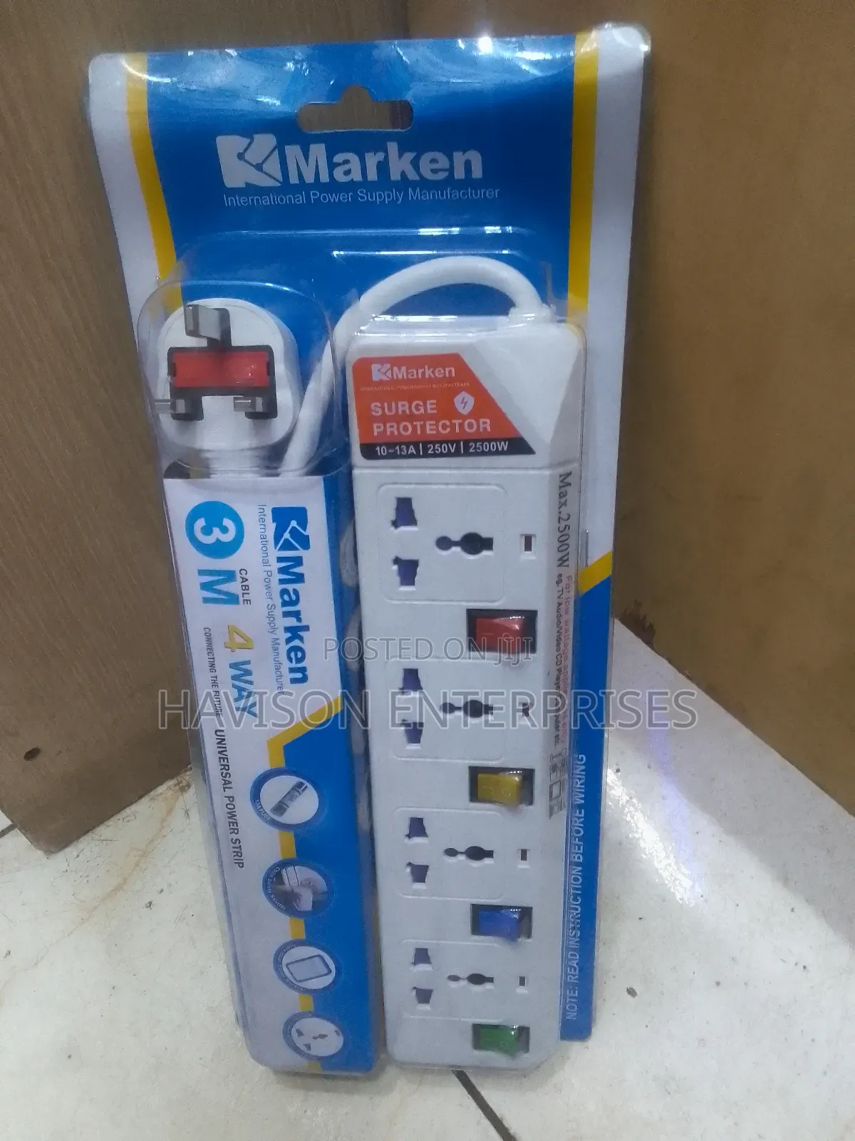 Marken 4 Way Extension With Surge Protector