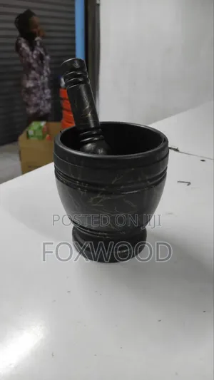 Black Marble Design Pestle and Mortar