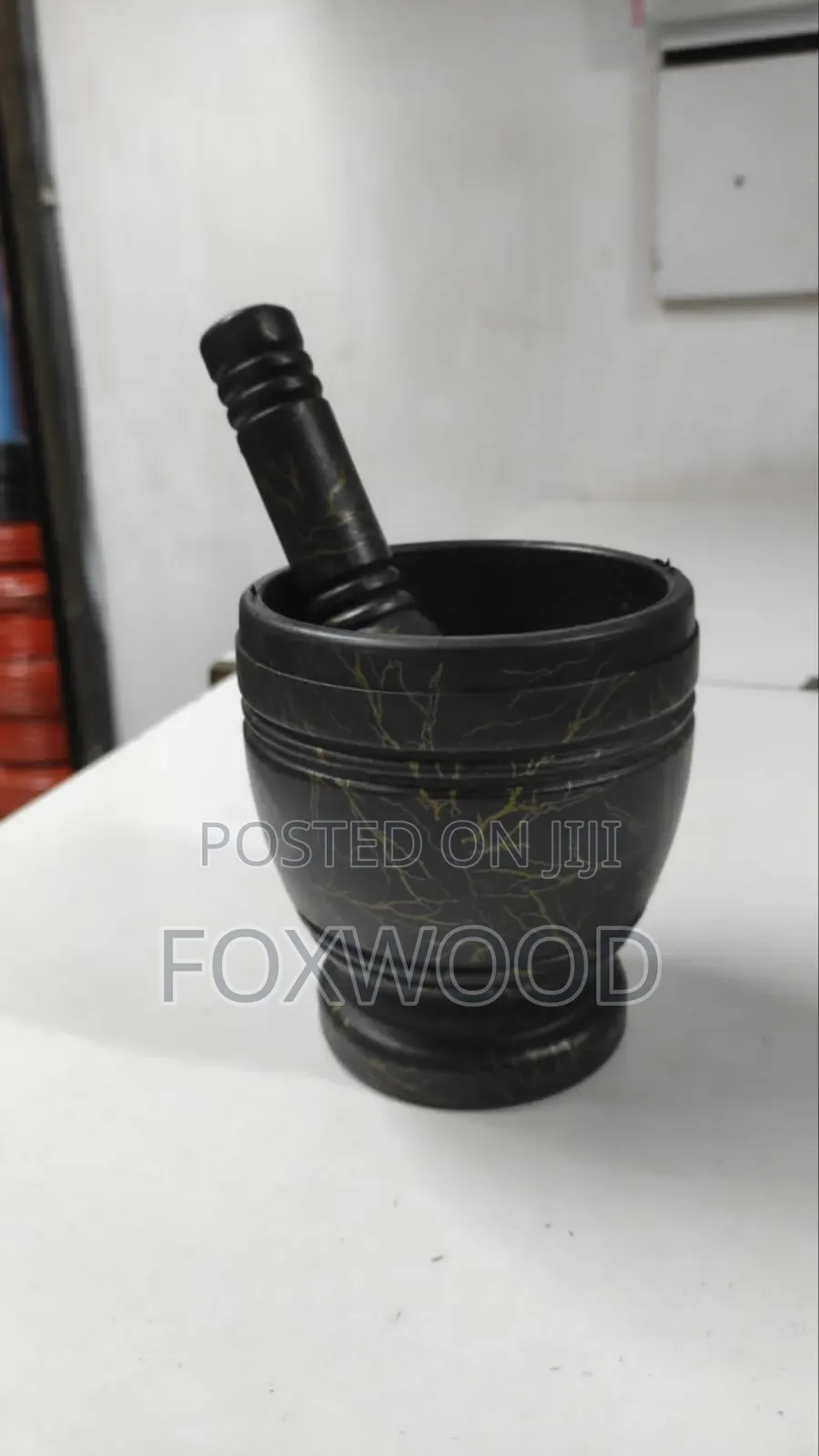 Black Marble Design Pestle and Mortar