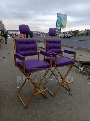 Purple Leather and Gold, Makeup Chair 
