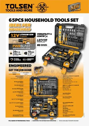 Cordless Drill Tool Sets Tolsen 65pcs Household Tools Set Drills