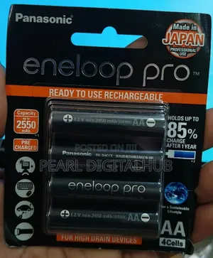 Panasonic Eneloop Pro Black Aa Rechargeable Batt 2550 Mah