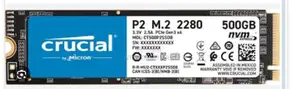 Crucial 500gb P2 3d Nand Nvme Pcie M.2 2280