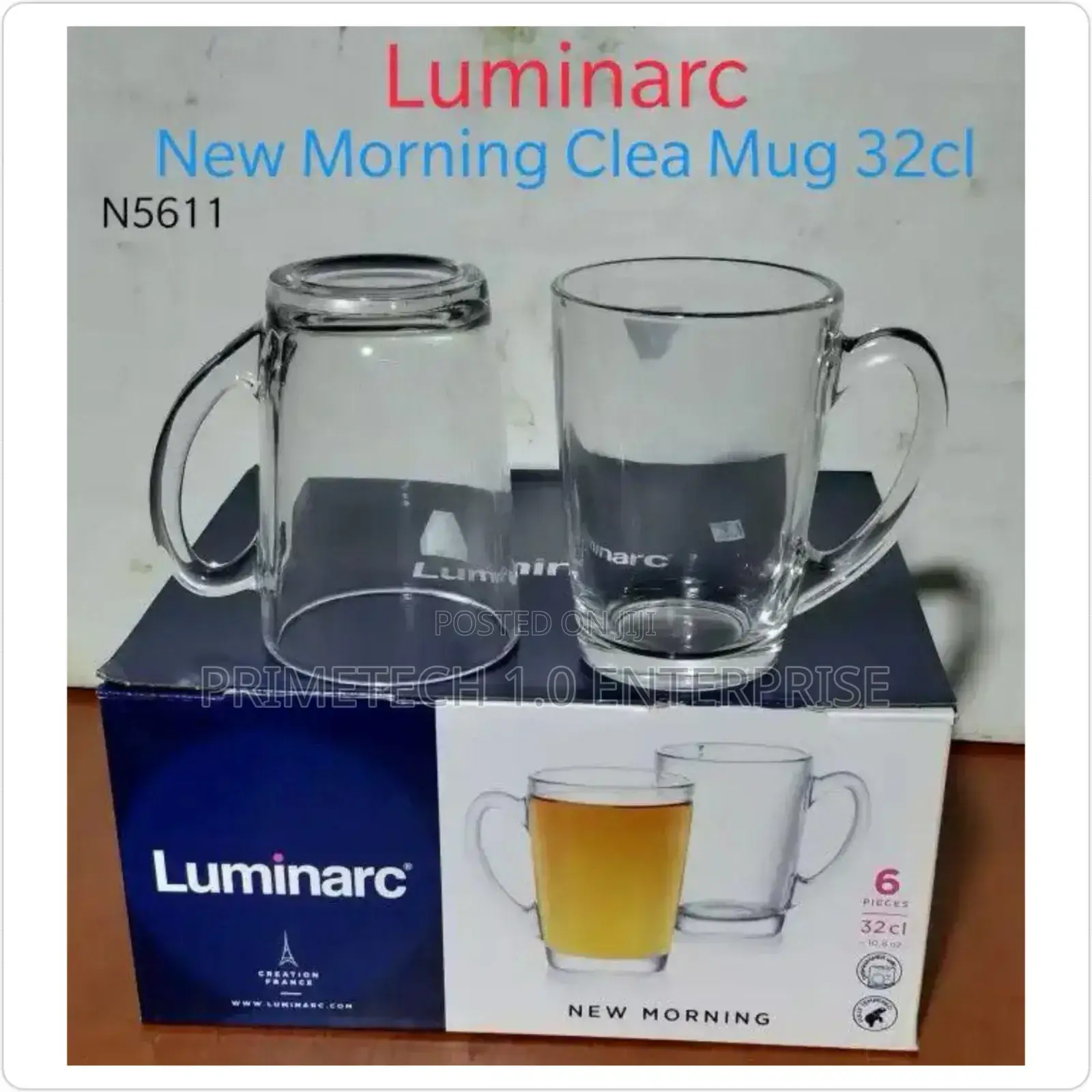 Luminarc Morning Clear Glass Mugs