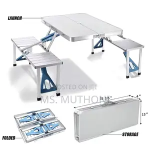 Folding Adjustable Aluminum Alloy Table With 4 Seats