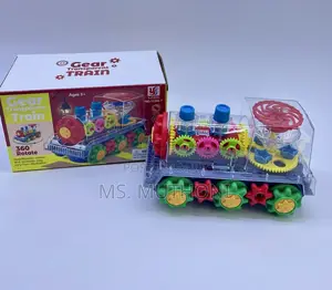 Battery Powered Rotating Gear Train With Lights Music